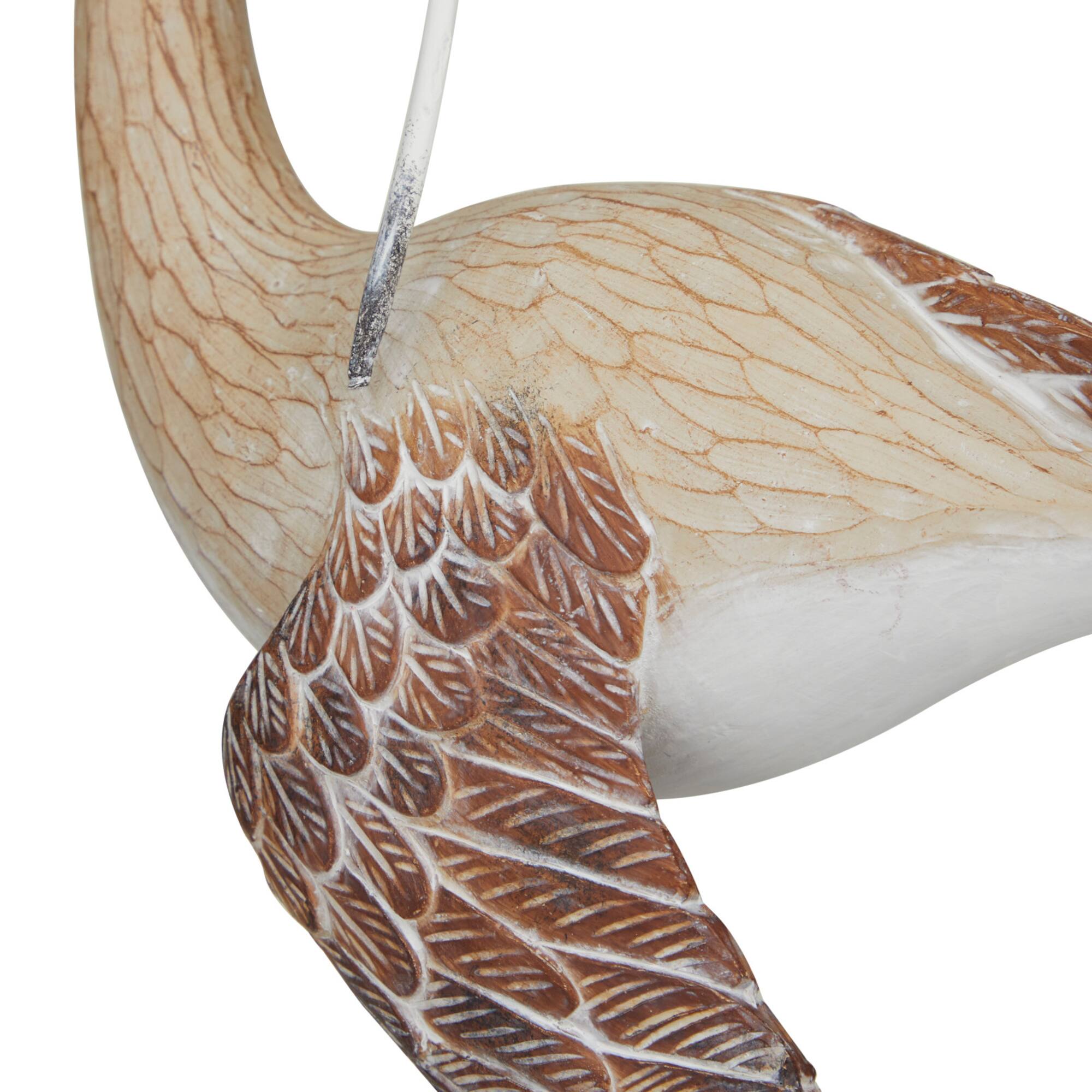 Brown Standing Bird Sculpture Set